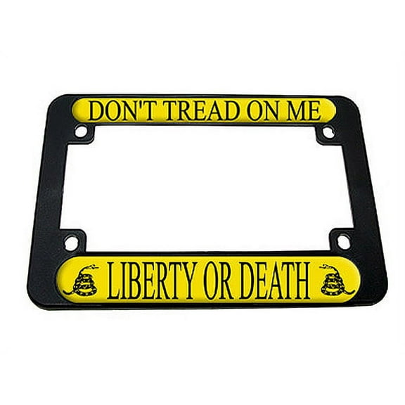 Gadsden Don't Tread On Me Liberty Or Death Motorcycle License Plate Frame
