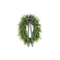 thumbnail image 2 of MMJ Artificial Fern Wreath with Striped Bow Spring Summer Door Wall Hanging Home Farmhouse Decor 13.78in, 2 of 6