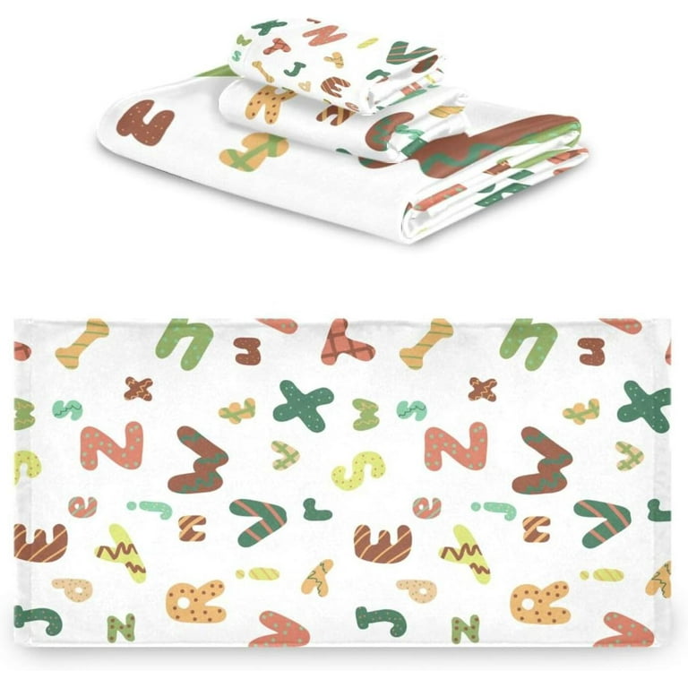 Hyjoy Alphabet Letters Bath Towels Soft Absorbent Bath Towels Bath Towel Set of 3 for Home Hotel Bathroom Decor Walmart