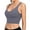 Gray, variant on Women's Athlete Crop Tank Top Medium Support Sports Bra Yoga Fitness