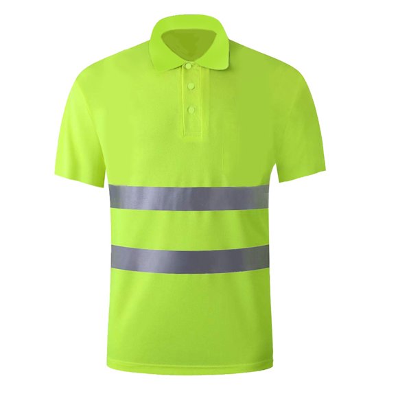 Green Mens T-Shirts High Visibility Sweatshirt For Men Pullover Hi Vis Hoodie Pullover Sweatshirt Reflective Short Sleeve Sweatshirt Tops Mens Work Shirts
