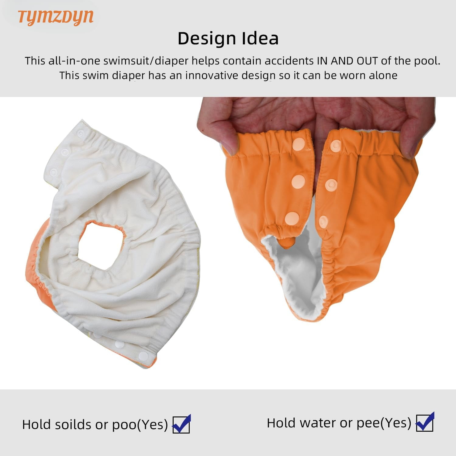 TYMZDYN 2 Packs Baby Reusable Swim Diapers Soft and Silky Toddler Swim Diaper Washable Baby Swim Diaper 3T Baby Swim Trunks Swimming Diapers Size 3 Waterproof Diapers for Swimming Boys and Girls
