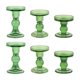 thumbnail image 1 of Juego de candelabros BTGLLAS de vidrio verde de 6 piezas con soporte y vela, 1 of 7