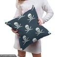 thumbnail image 4 of Pirates Sofa Upholstery Fabric by the Yard, Jolly Roger Pattern in Classic Nautical Colors Dangerous Halloween Character, Decorative Fabric for DIY Home Accents, 2 Yards, Dark Blue White by Ambesonne, 4 of 4