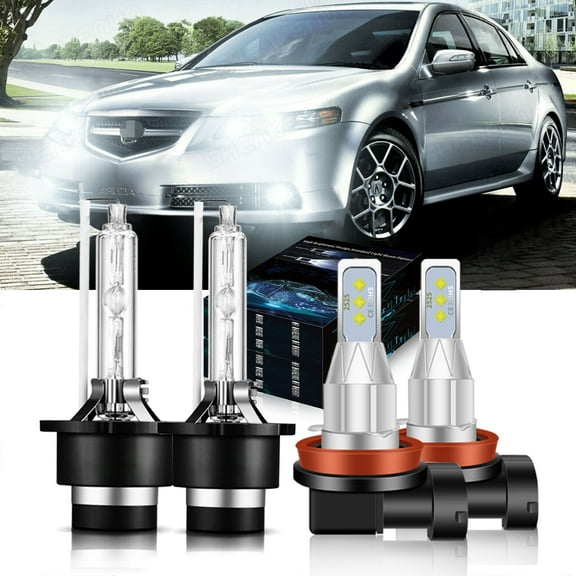 H11 D2S Xenon bulbs for 2007-08 Acura TL LED Headlights High Low Beam 4pc