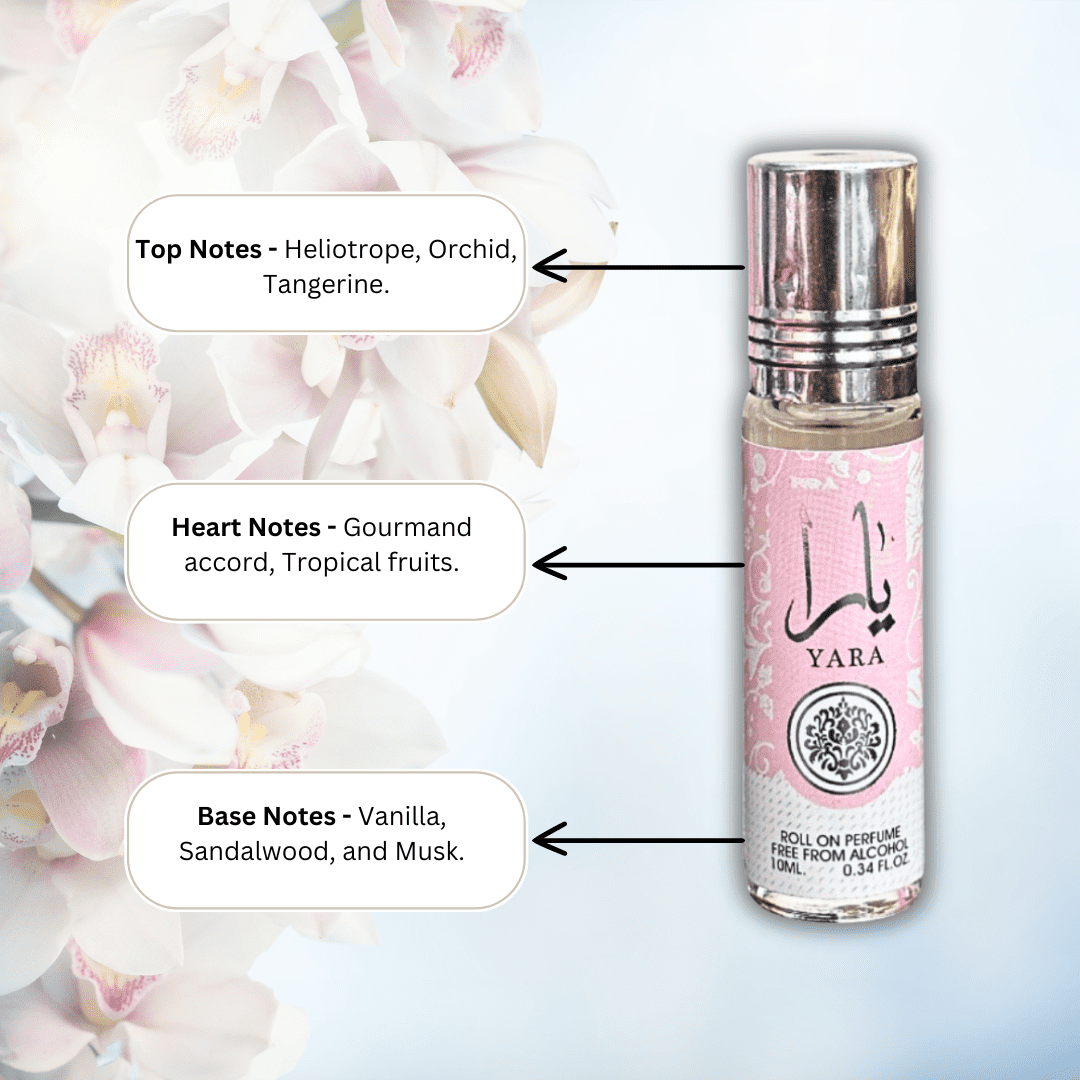 Khamrah Qahwa EDP 100ML by Lattafa & Yara Roll-On Perfume Oil CPO 10ML by Ard Al Zaafaran. (BUNDLE)