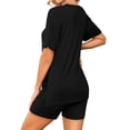 thumbnail image 2 of Weardear Maternity Sets 2 Piece Outfits Drop Shoulder Short Sleeve Split Side Shirts and Biker Shorts Summer Pregnancy Clothes, 2 of 6