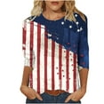 thumbnail image 1 of Birdeem T-Shirt Imprimé Mode pour Femmes Manches 3/4 Mi-Longueur Blouse Col Rond Hauts Décontractés, 1 of 1