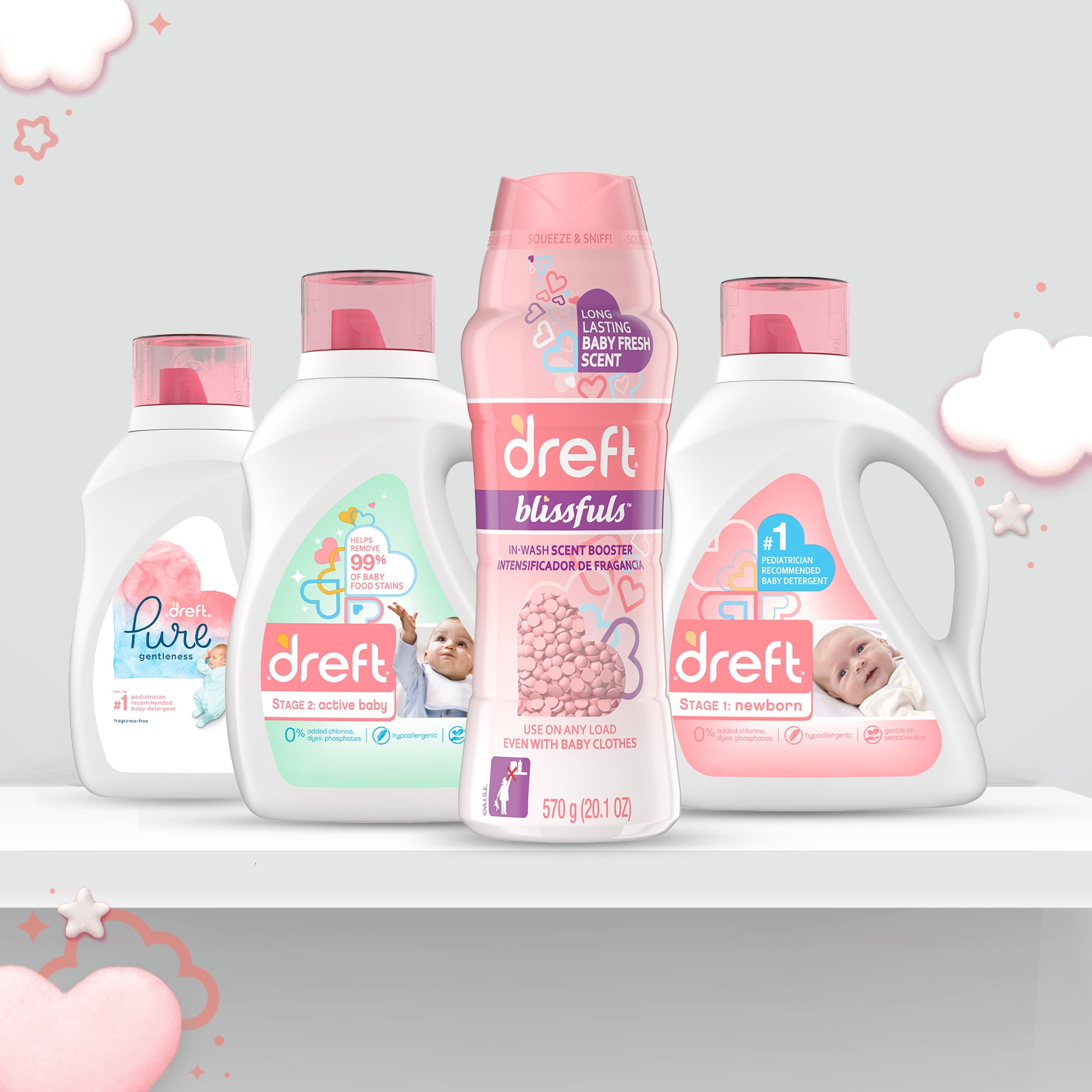Dreft Baby Blissfuls Laundry Scent Booster Beads, Baby Fresh Scent, 5 oz