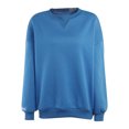 thumbnail image 5 of Lovskoo 2024 Sweatshirts for Women Fall Winter Fleece Thick Warm Striped Long Sleeved Round Neck Loose Short Casual Pullover Round Neck Sweater Sky Blue, 5 of 8