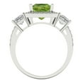 thumbnail image 4 of Three-Stone Engagement Ring for Women - 3.005ct Natural Peridot in 14K White Gold Promise Ring, 4 of 6