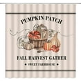 thumbnail image 2 of Pumpkin Shower Curtain Fall Thanksgiving Harvest Gather Rustic Sweet Farmhouse Home Fabric Bathroom Decor Set with Hooks,70 W X 70 H, 2 of 4