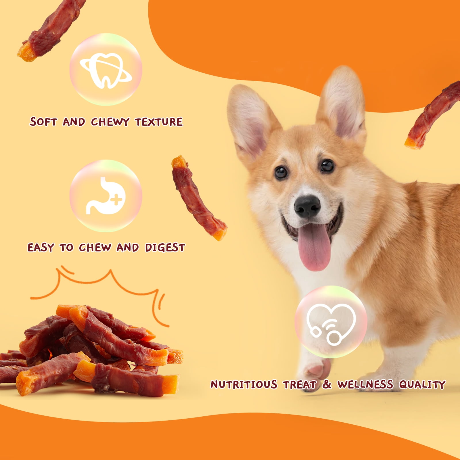 (2 pack) Jungle Calling Duck & Sweet Potato Dog Treats, Healthy Nutritious Snacks Chewy for All Dogs, 10.6 oz