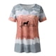 thumbnail image 4 of Mujeres Casual Cuello Redondo Manga Corta Estampado Jersey Blusa Camiseta Tops Sueltos OAVQHLG3B Store  lin121212, 4 of 4