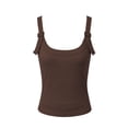 thumbnail image 4 of Gunia Ribbed Tanktops For Women Classic Solid Camisole Layering Piece Casual Daily Wear Soft Stretchy Comfort Fit Camisole Tops For Women Coffee, 4 of 5