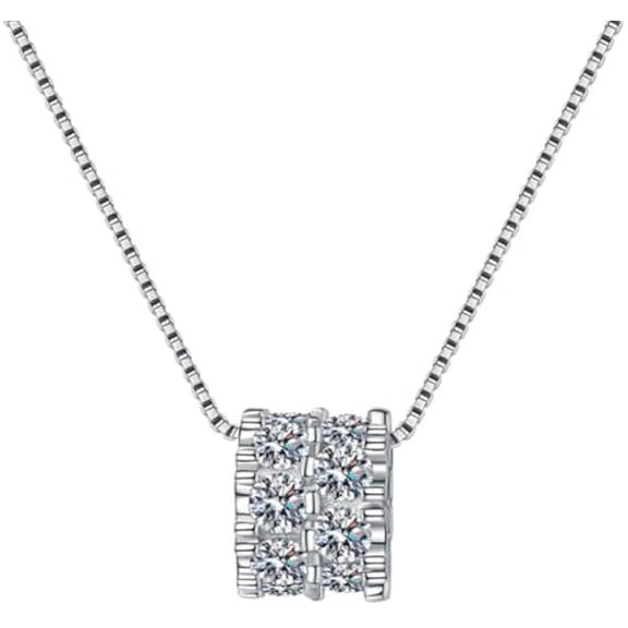 Total 1.6 Carat Moissanite Pendant Necklace Women's Diamond Necklace 18K White Gold Lab Diamond Pendants Necklaces for Women Moissanite Necklace Lab Women's Diamond Necklace