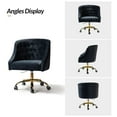thumbnail image 6 of Luxury Modern Velvet Office Chair Swivel Adjustable Desk Chair with Gold Legs for Office Makeup Vanity Black, 6 of 8