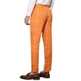 thumbnail image 3 of INSPIRE CHIC Men's Dress Plaid Slim Fit Flat Front Prom Checked Trousers 28 Orange, 3 of 6