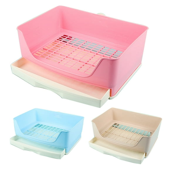 SPRING PARK Large Rabbit Litter Box Trainer, Potty Corner Toilet with Drawer Bigger Pet Pan for Adult Hamster, Guinea Pig, Ferret, Galesaur, Bunny and Other Animals