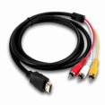 thumbnail image 1 of HDMI to RCA Adapter Cable - 1080p HD o Video Converter for TV DVD Player - 1.5M Red Yellow White Connection Cord, 1 of 5