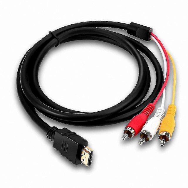 HDMI to RCA Adapter Cable - 1080p HD o Video Converter for TV DVD Player - 1.5M Red Yellow White Connection Cord
