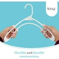 thumbnail image 3 of Royale Plastic Hangers 40 Pack - White Plastic Hangers - Clothes Hanger With Hooks – Heavy Duty Space Saving Coat Hangers Ideal For Everyday Use For Tops, Skirt, Dress, Shirts, Pants (40 Pack, White), 3 of 9