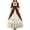 Brown, variant on Women Princess Medieval Dress Bowknot Square Neck Long Sleeve Renaissance Maxi Dresses Tiered Ruffle Court Dress Halloween Costume Brown XXXL