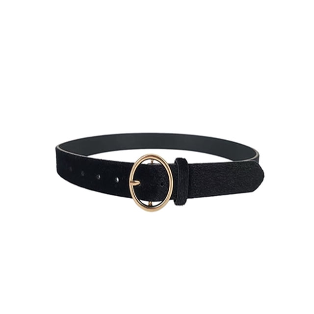 Cinturón George para Mujer, Textura Hebilla Ovalada Negro Talla Eg