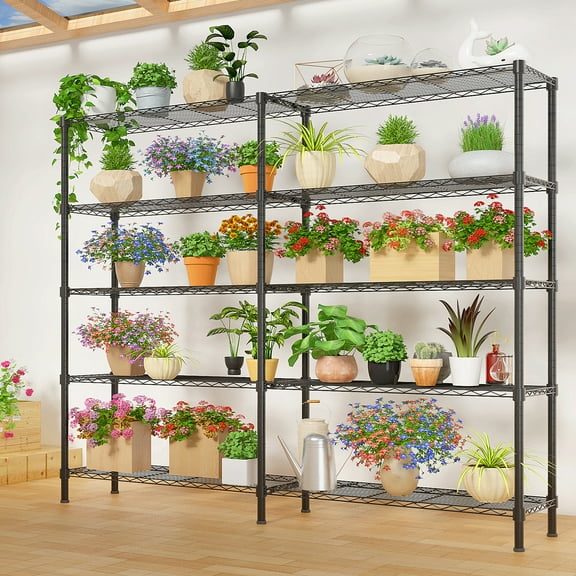 Ubesgoo 58"W x 13.8"D x 71"H Wire Shelving, 10-Shelf Adjustable Heavy Duty Garage Storage Shelves, Metal Shelves Storage Unit, Black