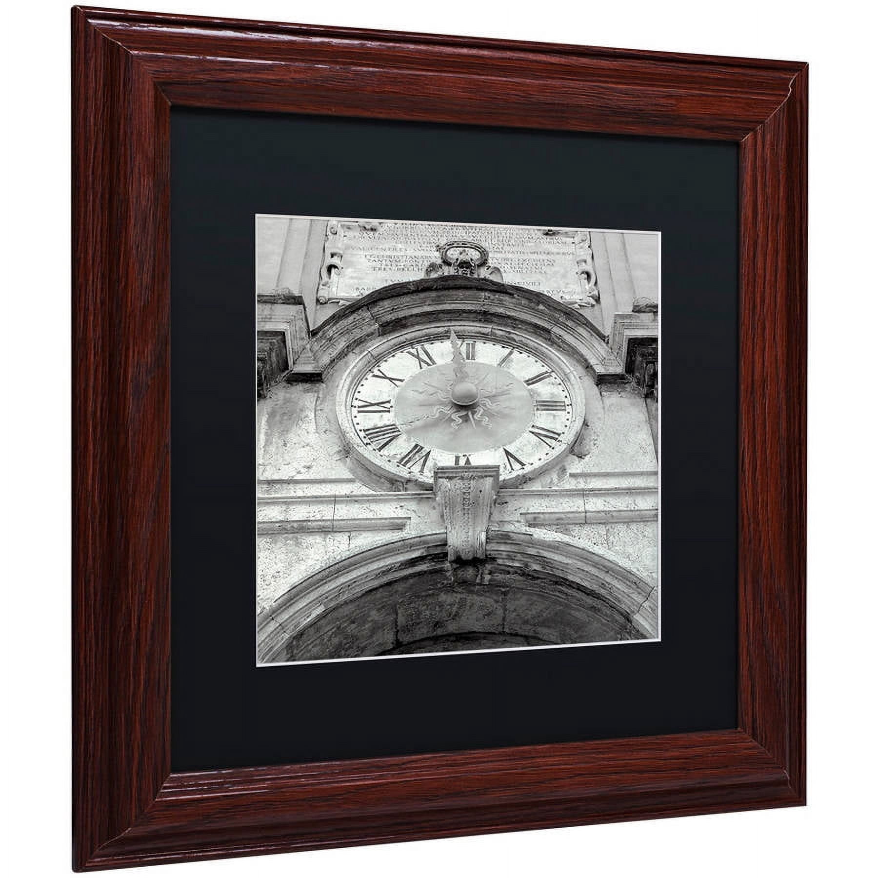 Trademark Fine Art "Il Grande Ororlogio I" Canvas Art by Alan Blaustein, Black Matte, Wood Frame