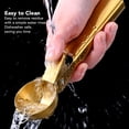 thumbnail image 3 of Ice Cream Scoop with Trigger,Metal Cookie Scoops with Non-Slip Effortless Handle,Stick Proof Stainless Steel Ice Cream Ball Spoon for Fruit Pepper[Gold], 3 of 9