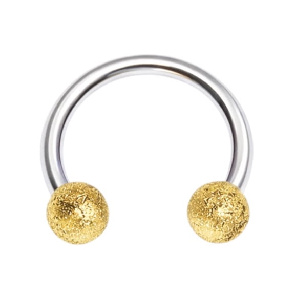Luxe Modz 16G Glitter Ball Circular Horseshoe Barbells Rings Surgical Steel Piercings Jewelry 8mm for Women - Sold Individually