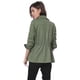 thumbnail image 5 of Chaqueta utilitaria ligera con bolsillos con solapa en la cintura con cordón para mujer Verde S, 5 of 7