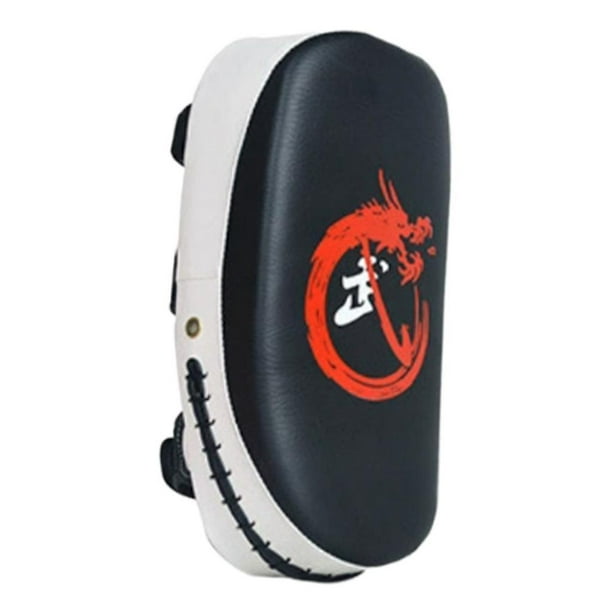 Almohadilla de boxeo royalvide, escudo para patadas, guantes de kickboxing, muay thai blanco negro