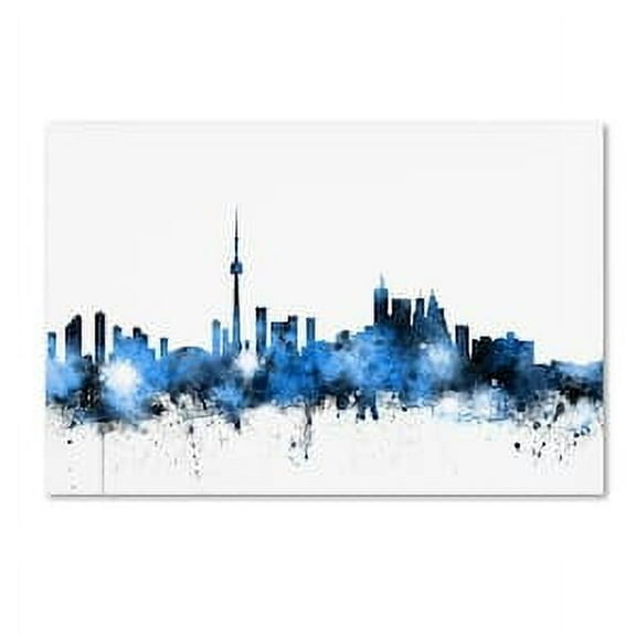 Trademark Fine Art Michael Tompsett Toronto Canada Skyline Canvas Wall Art - 12x19