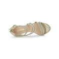 thumbnail image 4 of BLISSFUL STEP Women's Shoes Stiletto Heel Open Toe Ankle Strap Rhinestone Buckle Sandals Gold 7, 4 of 7