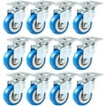 thumbnail image 2 of Online Best Service Lot de 12 Roulettes Pivotantes sur Roues en Polyuréthane Bleu PU, 2 of 4