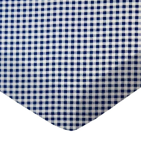 SheetWorld Fitted 100% Cotton Percale Play Yard Sheet Fits BabyBjorn Travel Crib Light 24 x 42, Royal Gingham Check