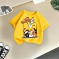 thumbnail image 2 of MEZZALL Kids Girls Cute Graphic Print T-Shirt Round Neck Short Sleeve Tee Summer Casual Tshirts Tops, Yellow, 8-9 Years, 2 of 4