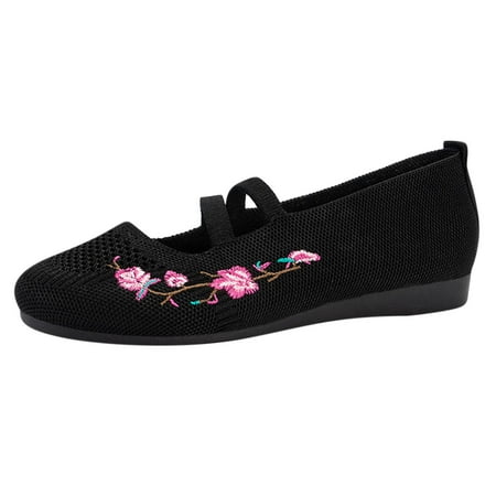 

Kukoosong Womens Comfort Shoes Lazy Flat Sole Single Shoes Flying Woven Breathable All-Season Work Flat Shoes Women Black 39