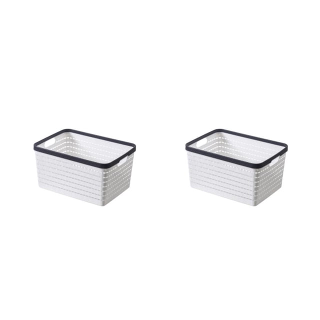 Goriertaly Efficient Storage Ventilation Cabinet For Forks Spoons And Premium Storage Basket Widely Storage Box white s 2PCS