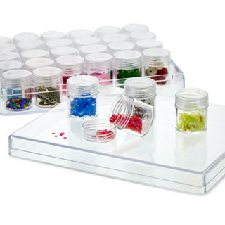 Art and Craft Supply Case, Clear Storage Art Tool Box, Organizer with 2 Trays (9 x 5 x 4.25 in)