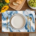 thumbnail image 2 of Placemat Blue Golden White Marble Texture Placemats for Dining Table Abstract Style Washable Table Mats for Party Kitchen Dining Decoration, 2 of 7