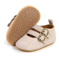 thumbnail image 3 of Baby Girls Princess Mary Jane Flats with Buckle,Soft PU Non-Slip Sole Princess Wedding Dress Shoes Soft Newborn Infant Crib First Walker Prewalkers Shoes for 0-18M, 3 of 7