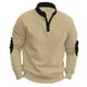 thumbnail image 1 of pstuiky Camisas de invierno de manga larga para hombre, Camisa informal de moda para hombre, color liso, transpirable, blusa de manga larga con cuello alto Tops de hombre m, 1 of 3