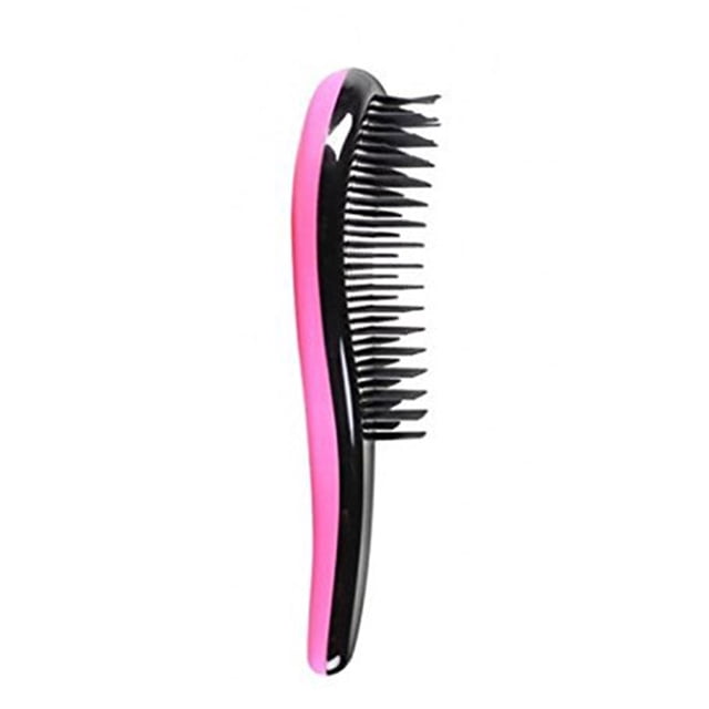 Sonducket Brocha de maquillaje de para mujer, herramienta de peinado, minicepillo portátil, masajeador, peine cosmético, 1 ud. Accesorio para el cabello rosa, negro