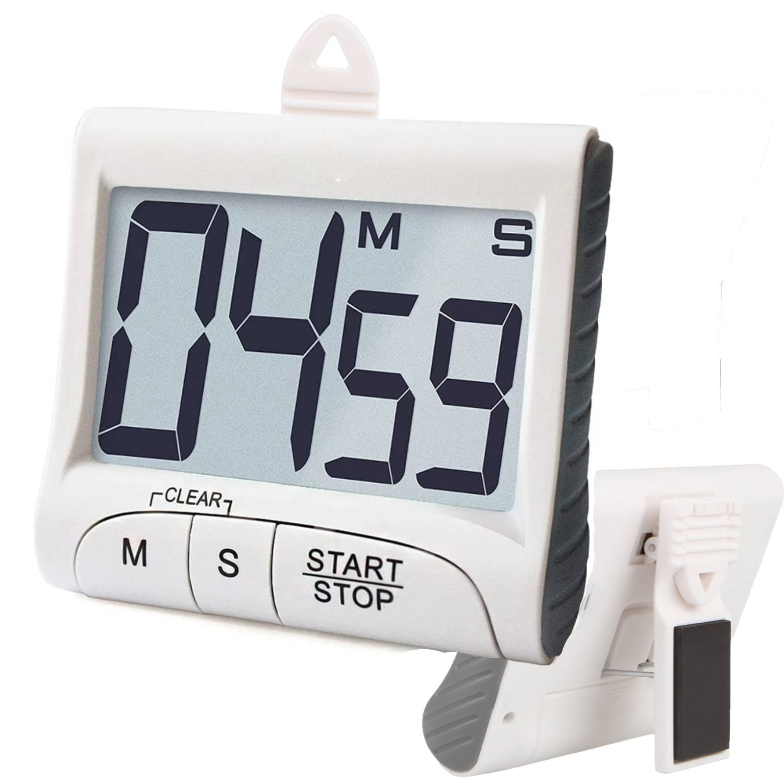 White LCD Digital Kitchen Cooking Timer Count-Down Up Clock Loud Alarm Magnetic