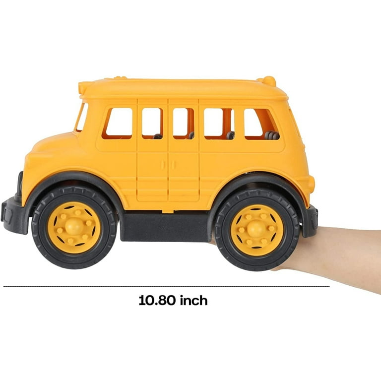 Big School Bus Toy for Toddlers Yellow Plastic Vehicle for Kids Boys and Girls Toddler Play Toy