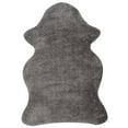 thumbnail image 3 of SAFAVIEH Arctic Giselle Solid Polyester Shag Area Rug, Grey, 3' x 5' Scalloped, 3 of 6