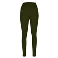 thumbnail image 4 of Gym Leggings for Women High Waist Stretchy Yoga Pants with Pockets Workout Athletic Leggings Army Green M, 4 of 8